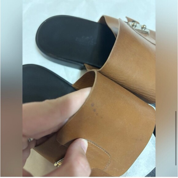 Hermes Black/Brown Leather Ionie Sandals Size 41 Men’s 8 RARE - Picture 5 of 14